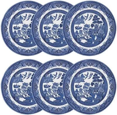 Buy Churchill 6 Plate Set Blue Willow Pattern Dinner Plates 17 Cm - New Unused • 43.99£