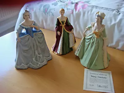 Buy L/e Figurines Franklin Porcelain Famous Queens Set Of Three. • 35£