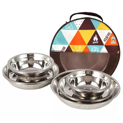 Buy 2x Camping Tableware Picnic Cookware Set Hiking Plate Set • 85.55£