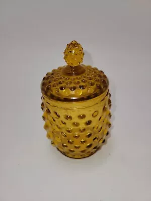 Buy Hobnail Honey Jar With Lid  Amber.  • 15.11£