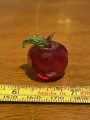 Buy Mini Faceted Glass Figurine Apple Fruit Red Collectible Miniature Ornament D1 • 7.50£