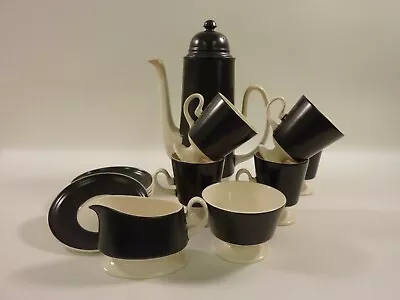 Buy Carlton Ware Vintage Black And White Coffee Set - Cups-pot -milk -sugar • 10£