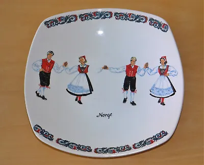 Buy Vintage Figgjo Flint Norway Pottery Souvenir Costume Dancers Plate 'Norge' • 9.99£