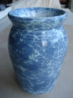 Buy Superb RYE POTTERY Iden Vase 5+ Tall. Spngeware, Beautiful Blue • 6.50£