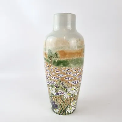 Buy Cobridge Stoneware Vase With  Summer Meadow  Floral Landscape Decoration 26.5cm • 179£