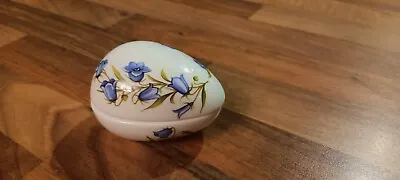 Buy Crown Fine Bone China 'bluebell' Floral Egg Shaped Trinket Dish With Lid - Vgc • 7£