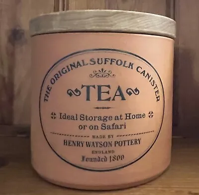 Buy The Original Suffolk Canister For Tea Henry Watson  Pottery Wood Lid • 12.50£