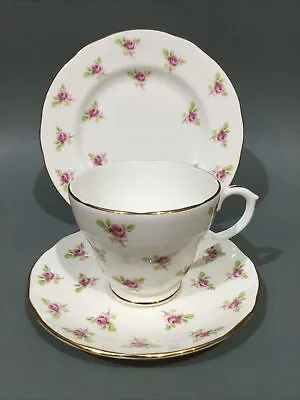 Buy Duchess Bone China “ Dot Rose “ Tea Cup, Saucer & Plate Trio • 6.95£
