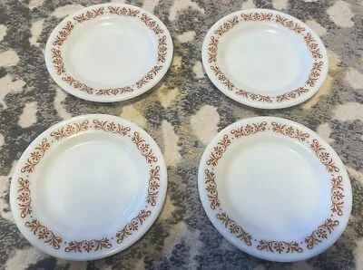 Buy Vintage Pyrex Corning Tableware Dessert Plates Copper Filigree Set Of 4 • 19.20£