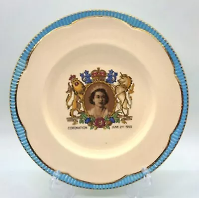 Buy Clarice Cliff Newport Pottery Queen Elizabeth II Coronation 1953 Plate • 30£