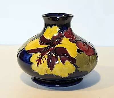 Buy Walter Moorcroft Hibiscus Vase - Blue Ground - 1950's • 125£