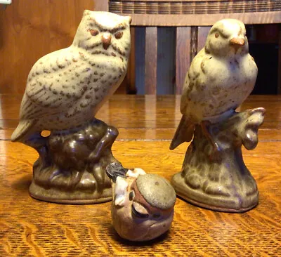 Buy Cornish Tremar Stoneware Pottery Baby Fledgling & 2 Unmarked Pottery Bird & Owl • 5£
