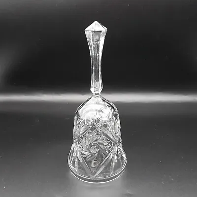 Buy Vintage Crystal Glass Pressed & Engraved Decorative Bell, Wedding Decor • 5£
