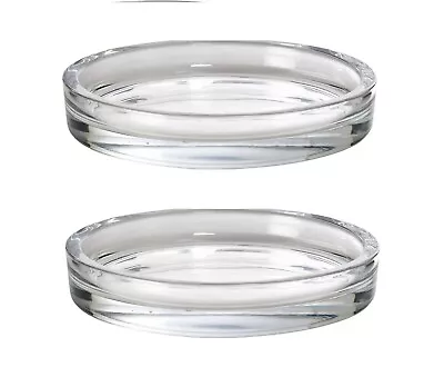 Buy 1-10 Glass Round Candle Holder Plates Cup Mat Plate 11cm Coaster Pillar Church • 6.95£