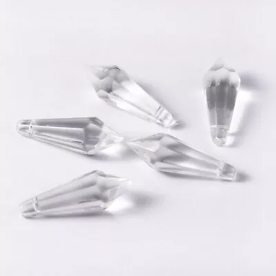 Buy Glass Suncatcher Pendants Pendulum Faceted Daggers Clear 38mm X 14mm 5pcs • 3.25£