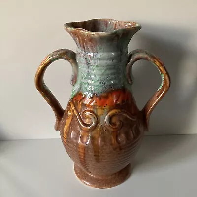 Buy Beswick Pottery Vase 432 Art Deco 29cm Double Handled Mr Symcox Orange Brown • 22.99£