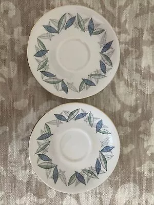Buy Pair Of * ROYAL STANDARD  TREND  Blue Turquoise Foliage 5.5  SAUCER  • 4.50£