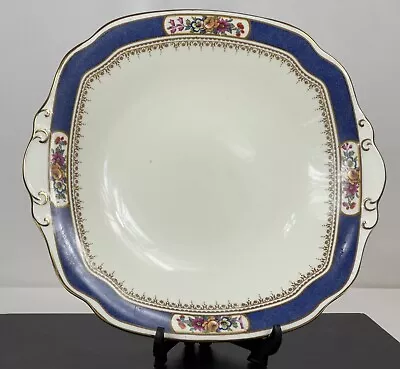 Buy Antique Cauldon China England 8 5/8” Square Handled Cake Plate REGD No 723764 • 71.13£