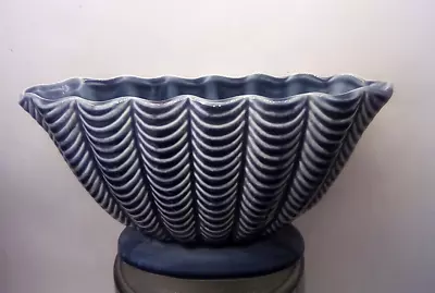 Buy Dartmouth Pottery Scalloped Vase  Pattern 275C BLUE 18 Cm • 14£