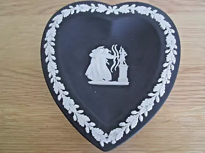 Buy WEDGWOOD BLACK Jasperware HEART SHAPE Trinket Dish - UNUSED • 4.99£