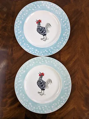Buy Burleigh English Creamware Rosie's Hens Michael Coulter Dinner Plates X2  • 17.99£