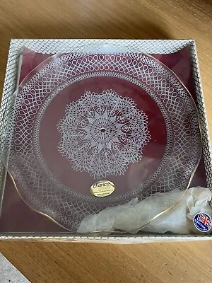 Buy Vintage Chance Glass Plate - Lace/Floral Design • 8.99£