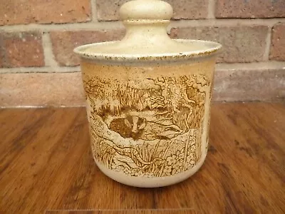 Buy Vintage Dunoon Pottery Floral, Butterfly,  Birds Engraved Stoneware Jar Scotland • 22.77£