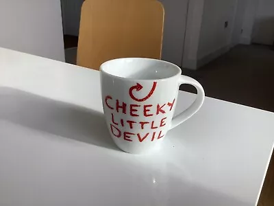 Buy JAMIE OLIVER 'Cheeky Little Devil' Kid's White & Red China Mug By Queens • 6£