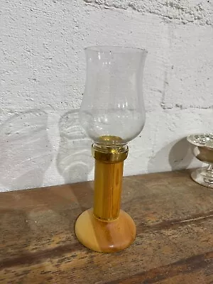 Buy Vintage Candle Holder With Glass Bowl Wooden Column • 3.84£