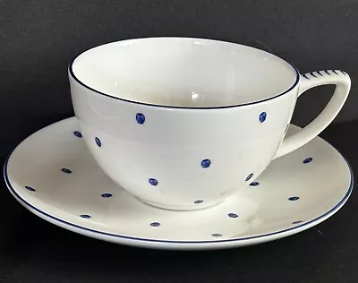 Buy SUSIE COOPER Design By The WEDGWOOD GROUP.  Blue On White Polka Dot Cup & Saucer • 10£