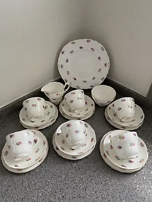 Buy Rare Vintage Adderley Floral Bone China Full Tea Set Trio’s Plate Jug Sugar Bowl • 35£