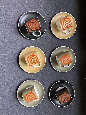 Buy Susie Cooper Vintage Coffee Cups And Saucers Set Nebula Design 1968 • 45£