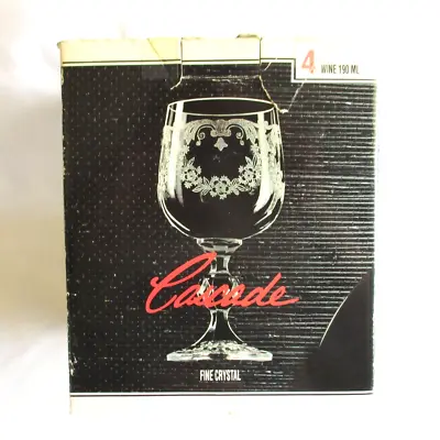 Buy Vintage Cascade Bohemia Fine Crystal Wine Glasses Set Of 4 190 Ml Czech Stemware • 23.58£