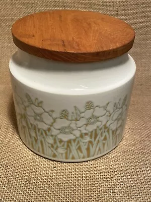 Buy Hornsea Fleur Large Storage Jar 15cm Green White Home Decor Storage Wood Lid • 7.99£