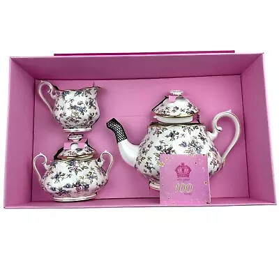 Buy Royal Albert 100 Years 1940s English Chintz 3-Piece Tea Set #40017572 Boxed READ • 171.57£