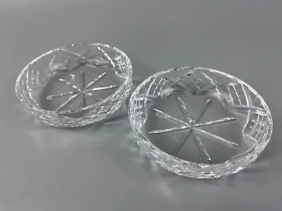 Buy Cut Crystal Glass Dishes Bowls X 2. Vintage. Quality Snack Nut Dessert Set. 10cm • 9.99£