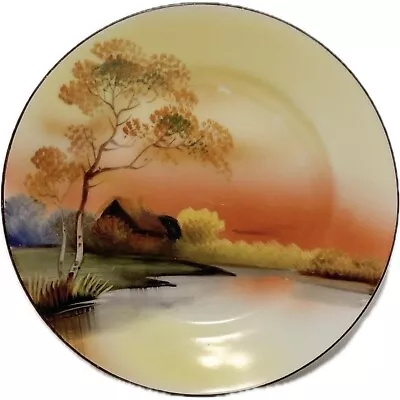 Buy Vintage Noritake Hand Painted Desert Dish Country Scene 6.5 Inch Japan • 8.48£