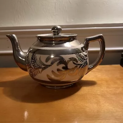 Buy Vintage Quality Arthur Wood-England Silver-tone Lusterware Ceramic Teapot 5” • 29.21£