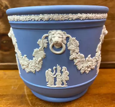 Buy Lovely Vintage Wedgood Blue Jasperware Plant Pot Planter Made In England SU475 • 20£