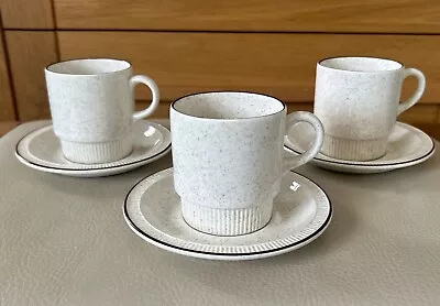 Buy Vintage Poole Pottery 1970s Broadstone Beige Brown Fleck 6pc Tea Cup Saucer Set • 9.95£