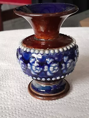Buy Vintage Royal Doulton Lambeth Art Pottery Vase Majolica Roses Blue 3.5  • 15£