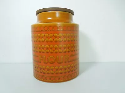 Buy Vintage Retro Hornsea Saffron Flour Storage Jar 20cm Tal 16cm Wide With Wood Lid • 10.99£