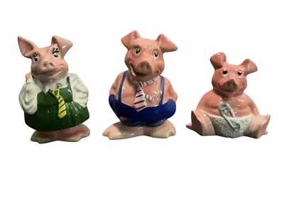 Buy Natwest Wade Pigs Moneyboxes With Original Stoppers X 3 Small Chip To Woody • 24.99£
