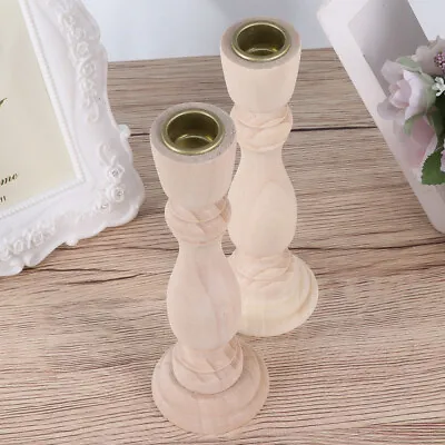 Buy  2 PCS Wooden Table Candlestick Traditional Style Candelabra • 11.18£