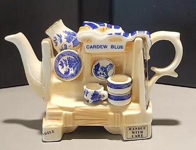 Buy Vintage Paul Cardew Made In England Cardew Blue China Market Cart Teapot • 335.66£