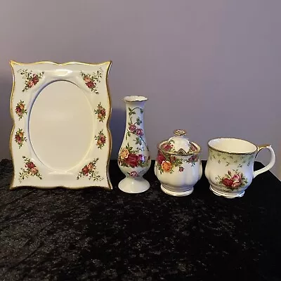 Buy Royal Albert Old Country Roses 3D Roses Vase , Jam Pot , Photo Frame & Rare Mug • 49.99£