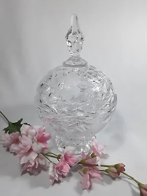 Buy Vintage Cut Crystal Glass Bowl / Bonbon Dish With Lid - Heavy Glass • 24.99£
