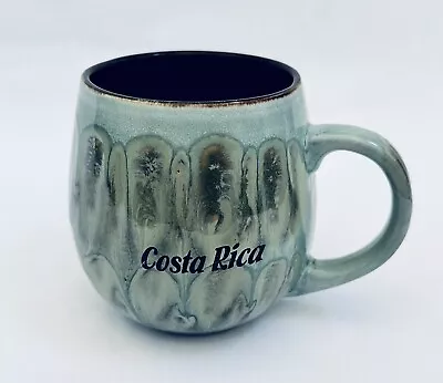 Buy Stoneware Pottery Mug Drip Glaze Green Brown Studio Art Cup Big Costa Rica • 9.13£