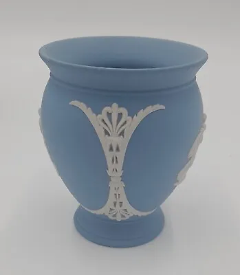 Buy Wedgwood Blue Jasperware    Wedgwood Pot Footed Vase Boxed Made In England.  • 26.99£