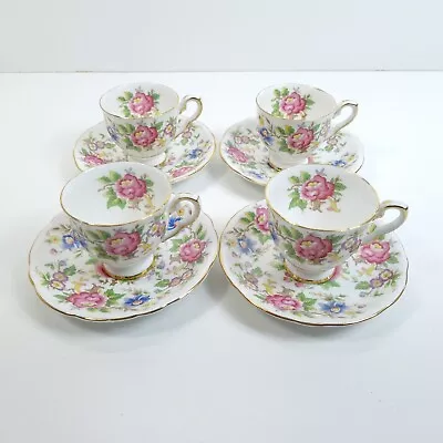 Buy Royal Stafford Rochester Coffee Cups And Saucers Set Bone China Vintage X 4 • 22.14£
